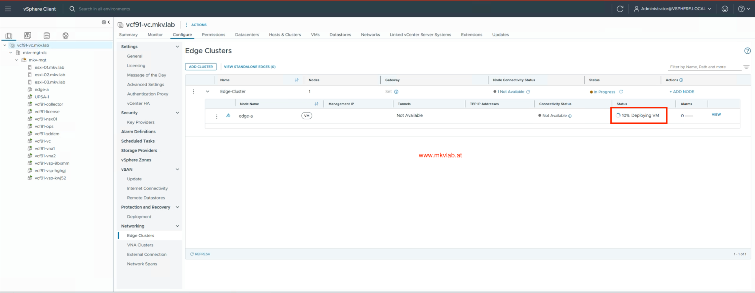 Edge node deployment in progress