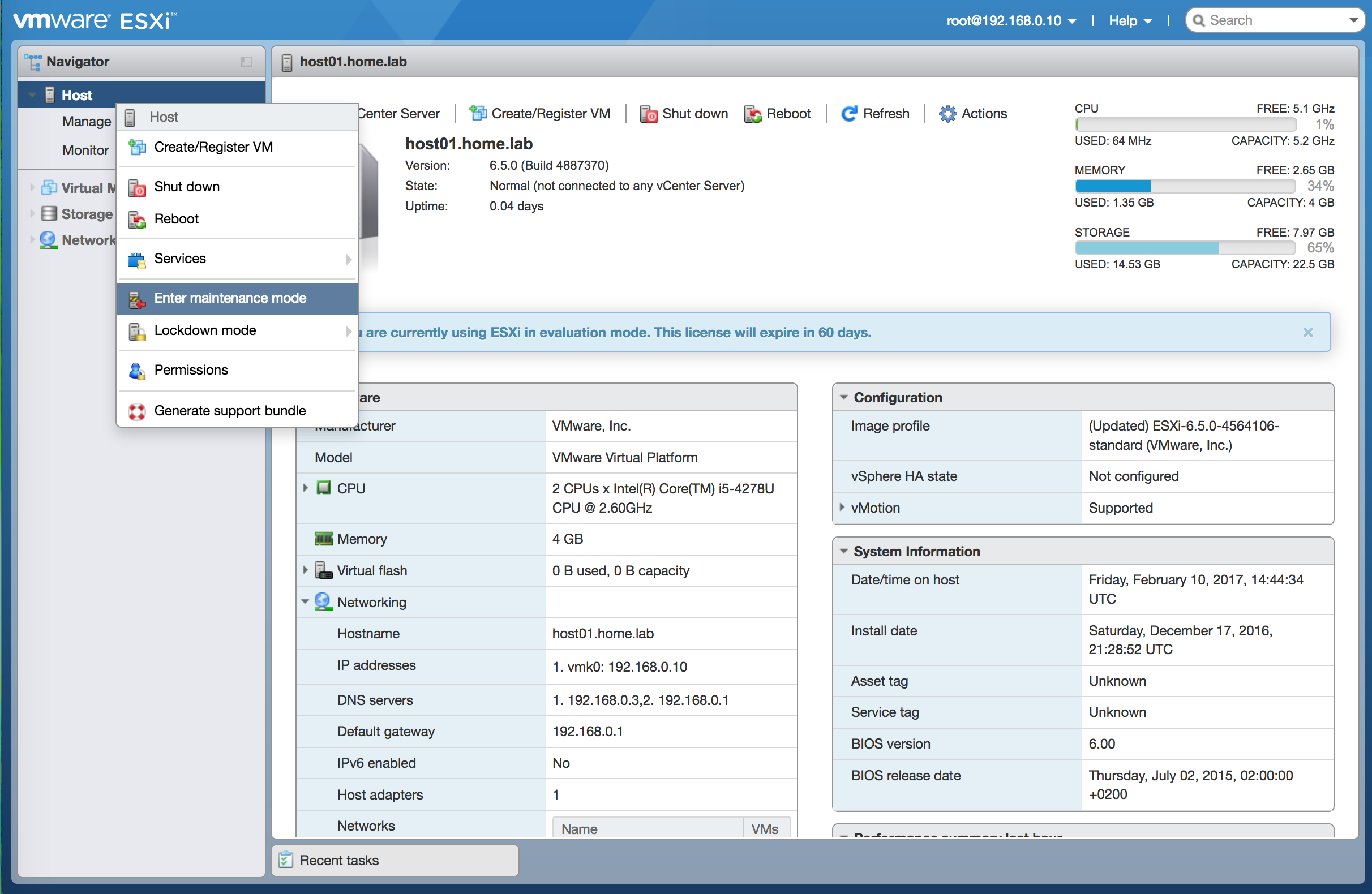 enter maintenance mode