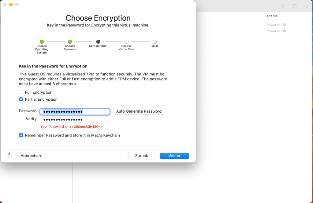 Just Generate an Encryption password