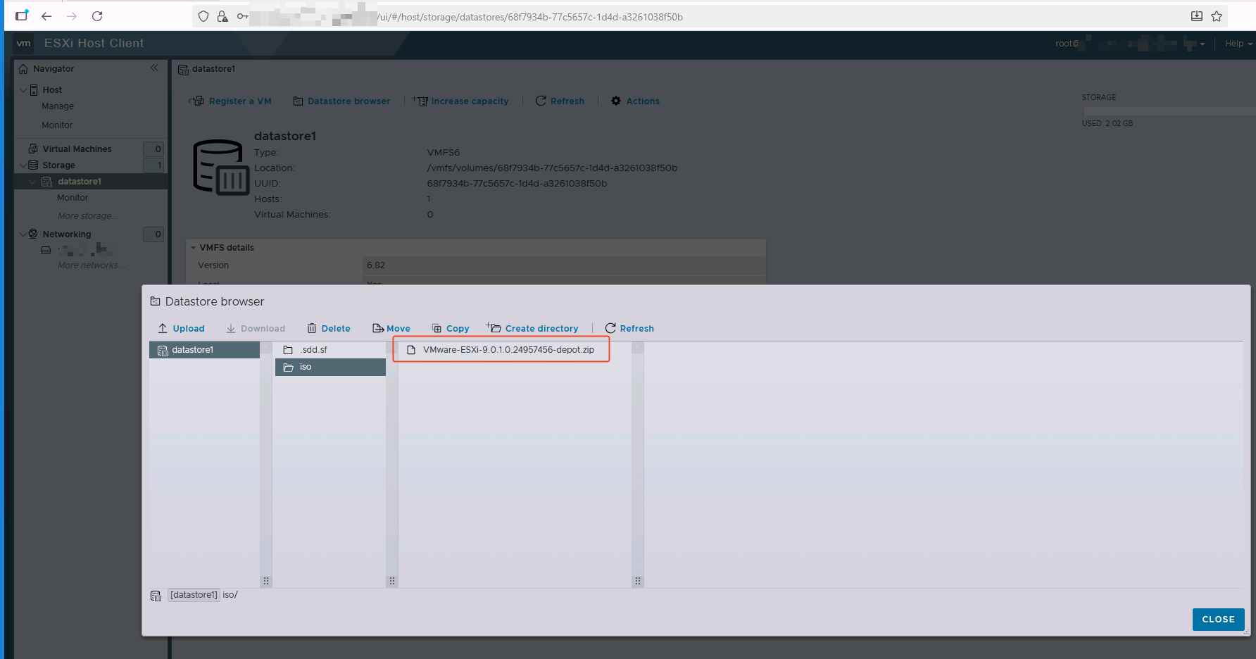 Upload zip file to datastore