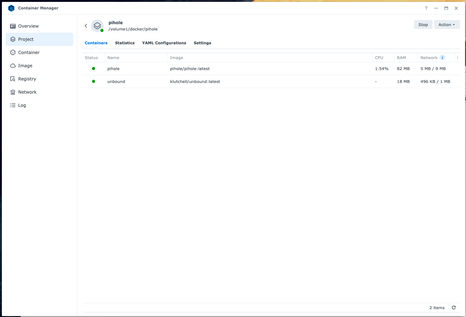 both containers are running